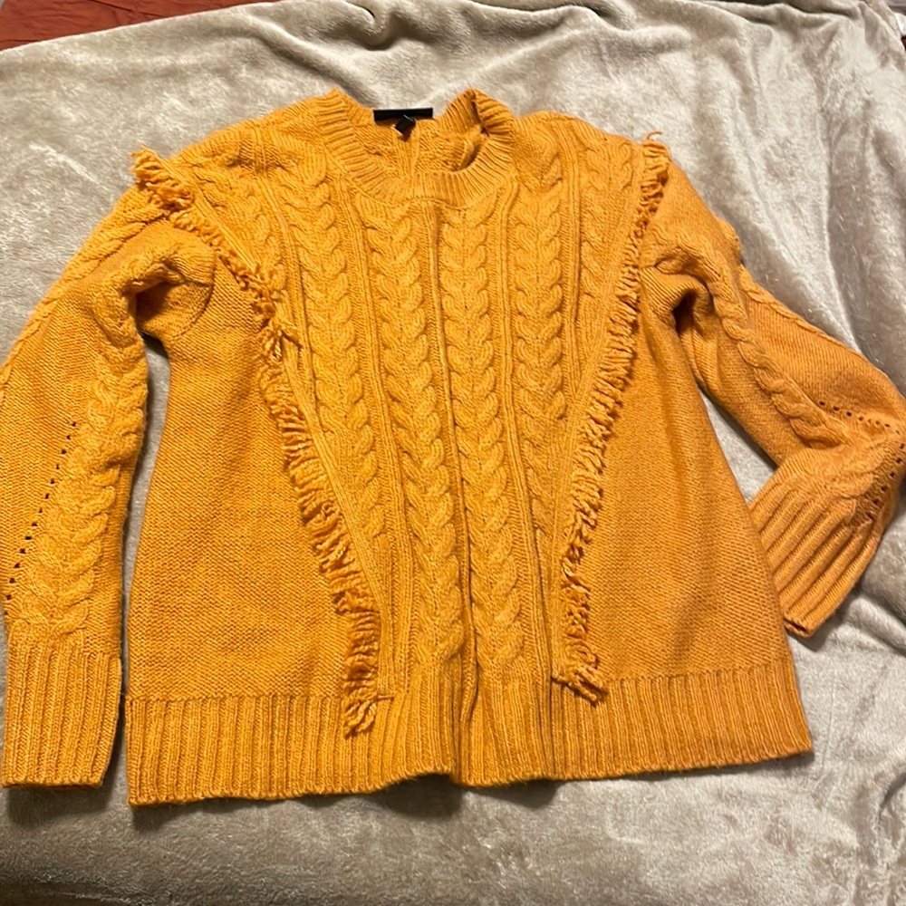 Lane Bryant Yellow Sweater with Fringe